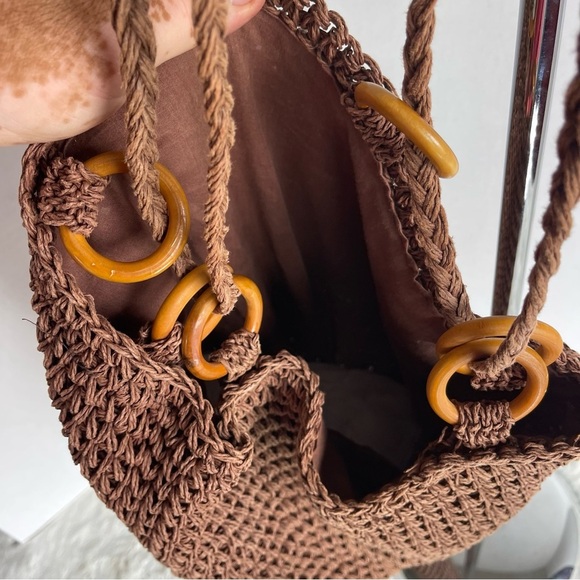 Brown Woven Shoulder Bag New - Picture 12 of 13
